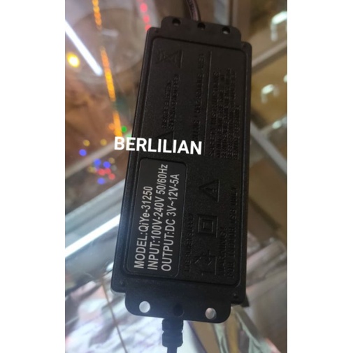 Adaptor DC 3V-12V 5A + Volmeter  input AC 100-240V Model 31250