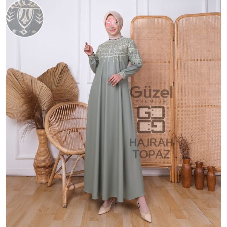 Gamis original by Guzel/Gamis hajrah topaz/Gamis katun toyobo fodu/Gamis toyobo bordir payet/Gamis w