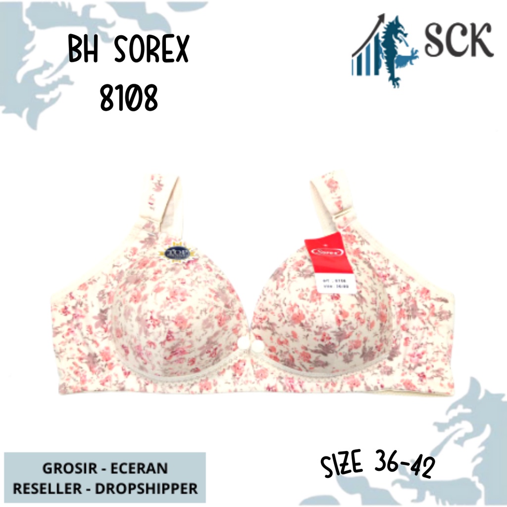 BH SOREX 8108 Menyusui Motif Bunga Cantik Nursing BH Tanpa Kawat Busa Tipis Soft / Pakaian Dalam - sckmenwear GROSIR