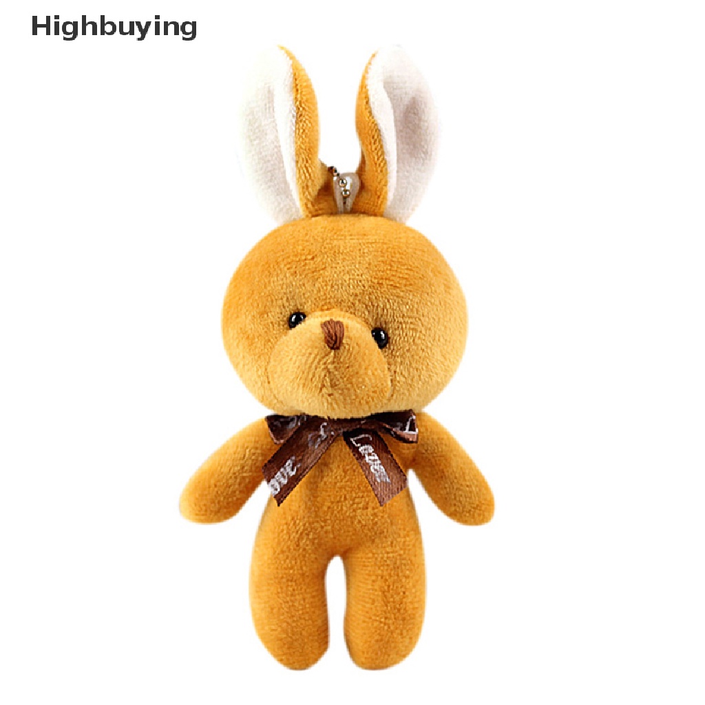 Hbid Boneka Kelinci Mainan Mewah Dasi Kupu Cerah Sutra Rabbit Plush Toy Plush Toy Hadiah Kecil Untuk Pesta Pernikahan Gantungan Kunci Tas Ponsel Liontin PP Katun Boneka Lembut Rabbit Glory