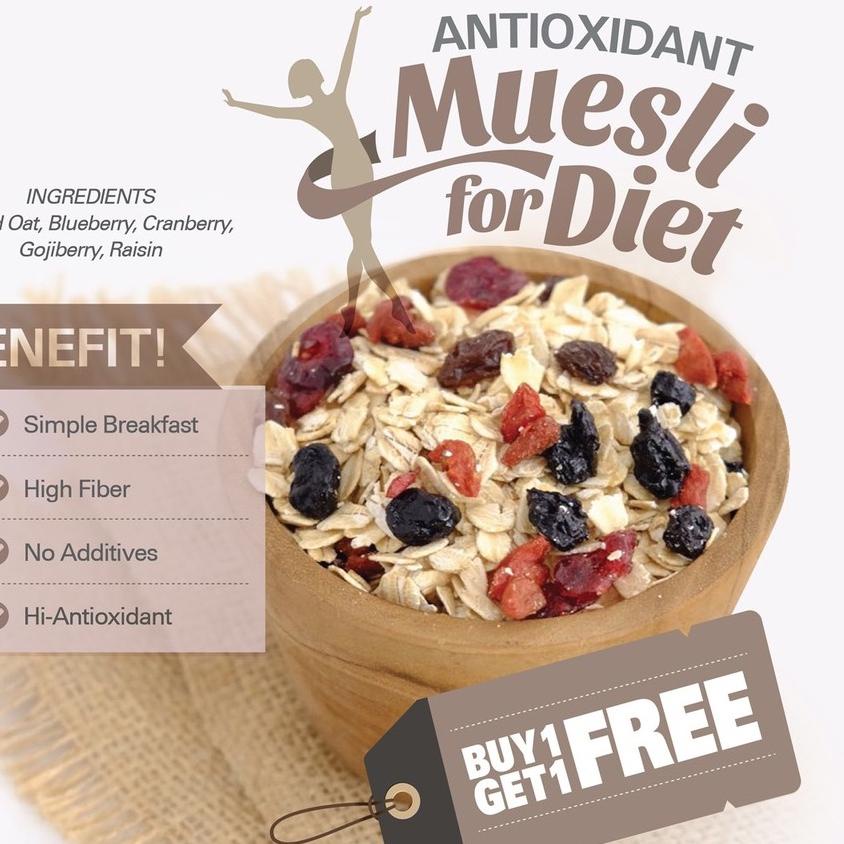 

️✔️✔️ Buy 1 Get 1 Free Antioxidant Muesli (500gr x 2pc) murah