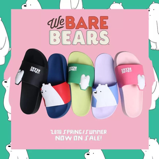 (LOLI-JKT) Sandal dewasa We Bare Bears Selop UNISEX Bahan super lembut dan elastis