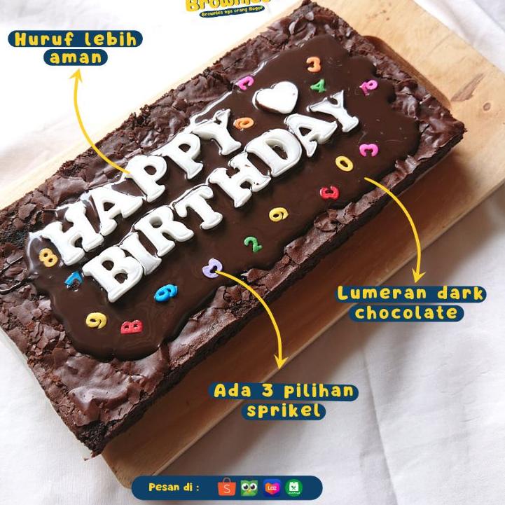 

✷ KUE BROWNIES GLAM BISA REQUEST HURUF ♚