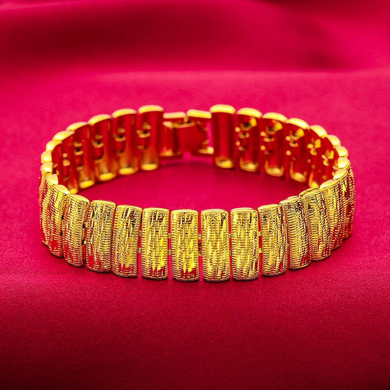 Goldkingdom Perhiasan Fashion Emas Asli Kadar 375 Bangkok Aksesoris Ready Stock 2023cincin Gelang Bertepi Lebar Baru Untuk Pria Dan Wanita