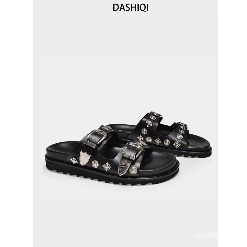 [✅BISA COD] #Sisjuly# Sandal bawah datar baru wanita sandal ujung terbuka sandal jepit sandal jepit