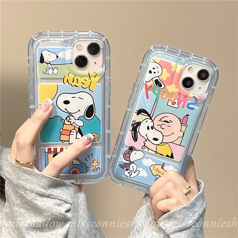 Casing Realme C15 6i 5 5i 5s C20A C11 2021 C3 C1 C2 Realme C12 C35 C21Y C25Y C25 C3 C11 2020 C20 C25s Kartun Lucu Snoppy Charlie Brown Anti Jatuh Shockproof Airbag Soft TPU Case