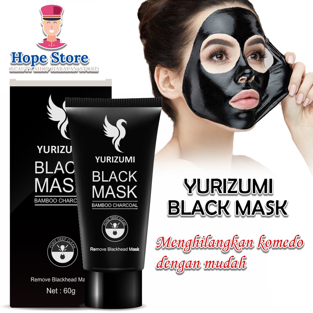 Hope Store - Makser Komedo Black Mask By Yurizumi Masker Wajah Pembersih Komedo Dan Jerawat