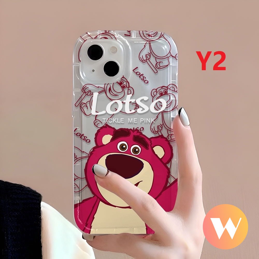 Case OPPO A95 A17 A15 A54 A32 A12E A5s A16 A77 A53 A11 A35 A55 A74 A77s A17K A16K A1K A12 A16s A9 A33 A15s A7 A3s A57 A5 A52 A72 A92 Cute Strawberry Bear Manyo Airbag Soft Cover