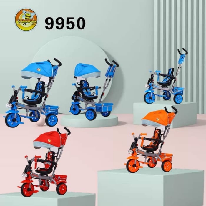 Sepeda Anak Roda Tiga Pacific 9950 Baby Stroller Musik Lampu #Original