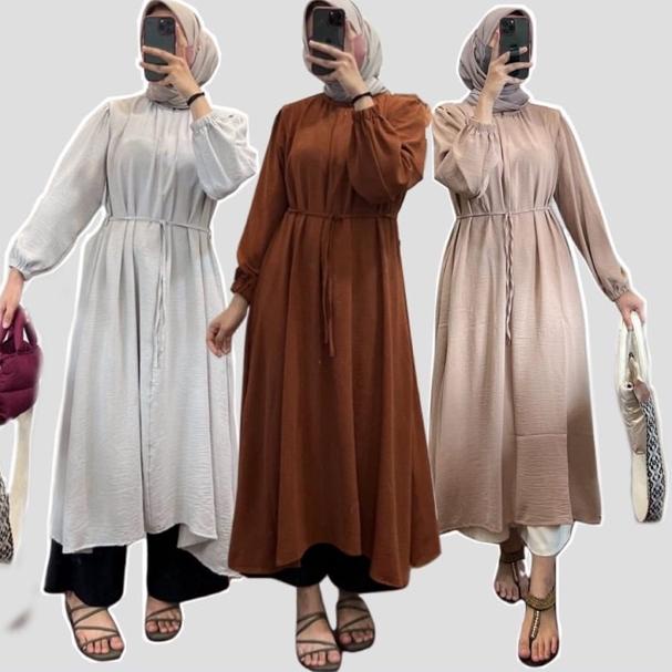 SALE Orimoza tunik jumbo polos wanita crinkle dara