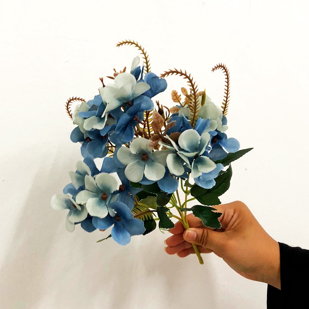 Bunga Hydrangea Fall Season Hias Tangkai Buket Plastik Ornamen Pajangan Hiasan Dekorasi Ruangan Artificial Flower Satu7an PBP156