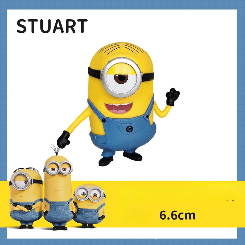 Minions Boneka Figure Kawaii Kartun Model Mainan Kreatif Film Animasi Hadiah Ulang Tahun Pribadi Ornamen