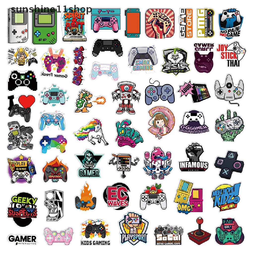 Sho 50pcs Keren Vintage Video Game Stiker Decal Skateboard Laptop Telepon Sepeda Mobil Lucu Tahan Air Stiker Mainan Anak N