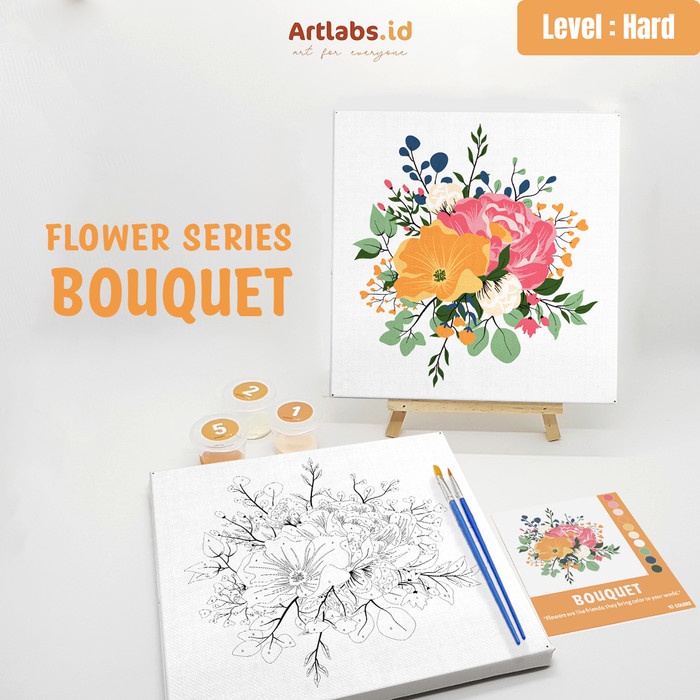 

DISKON/ BOUQUET- Paint By Number 10 Color [Flower Series] | Painting Kit