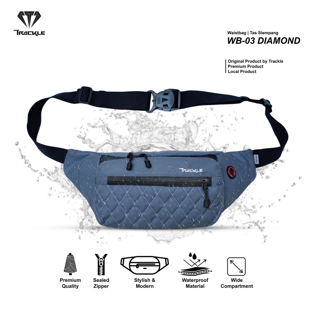 Trackle WB-03 Diamond  / Waistbag / tas selempang / tas pria / tas wanita / tas pinggang / tas murah