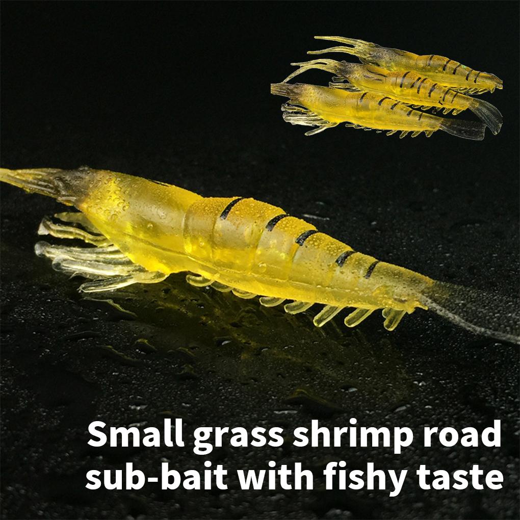 Huit 6pcs Umpan Berbentuk Udang Reusable Tackle Baits Sintetis Manusia Hidup Berguna Memancing Gurita Cumi Air Asin Danau Aliran