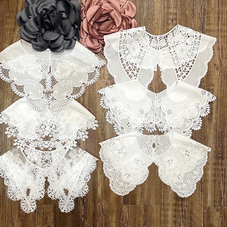 COD Kerah Jahit Lebar , Renda Jahit Besar Trend 