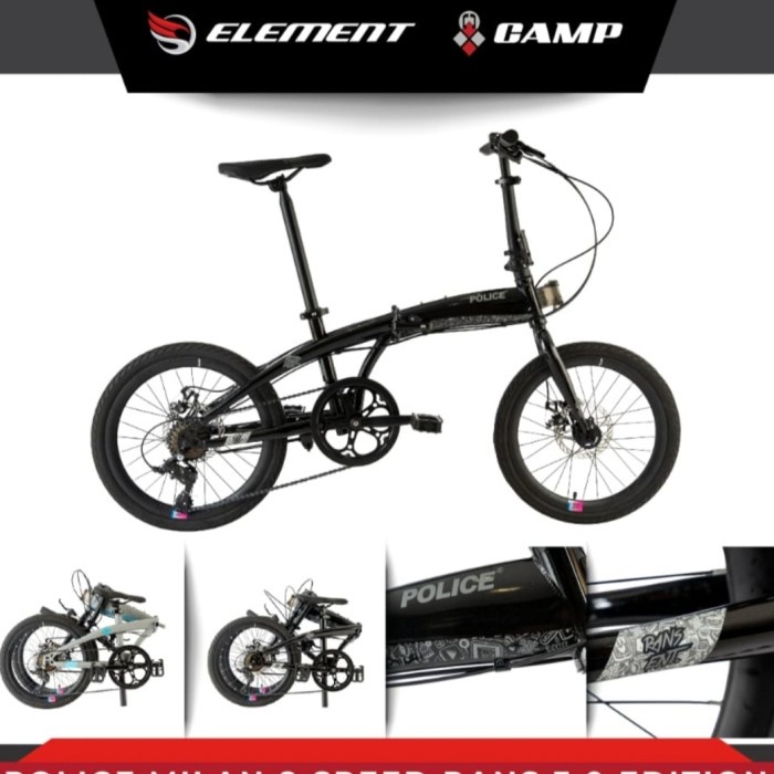 Sepeda Lipat 20 Police Milan Rans New #Original