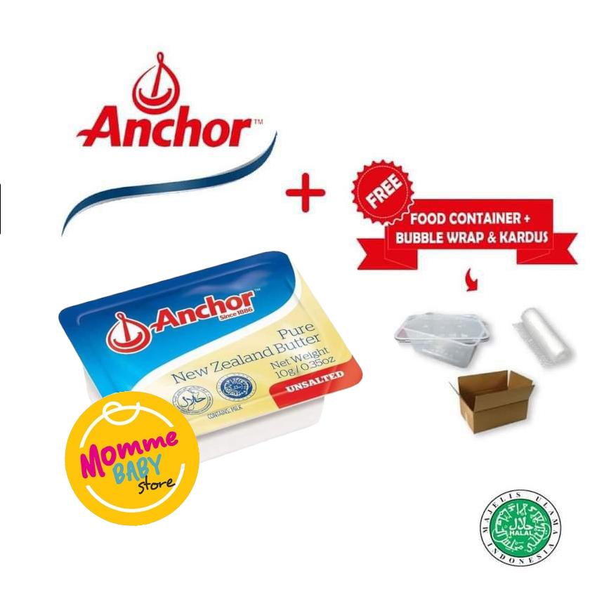 Anchor Unsalted Butter Mini Portion 10 UB 10g Unsalted Butter MPASI Anak Bayi HALAL Elle &amp; Vire