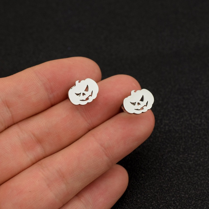 Anting Couple Unik Niche Labu Hantu Kepala Halloween Ghost Baru