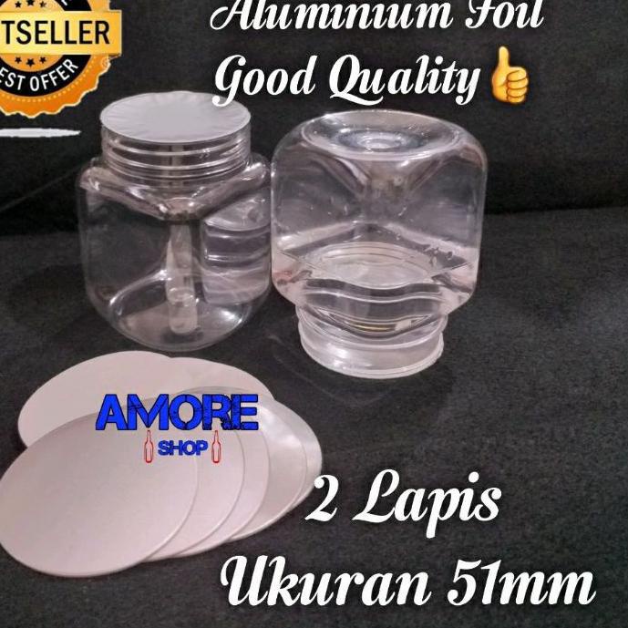 ➮ 100Pcs - Seal Alumunium Foil - Segel Aluminium Foil / Segel Toples Sambal Untuk Toples Diameter 5c
