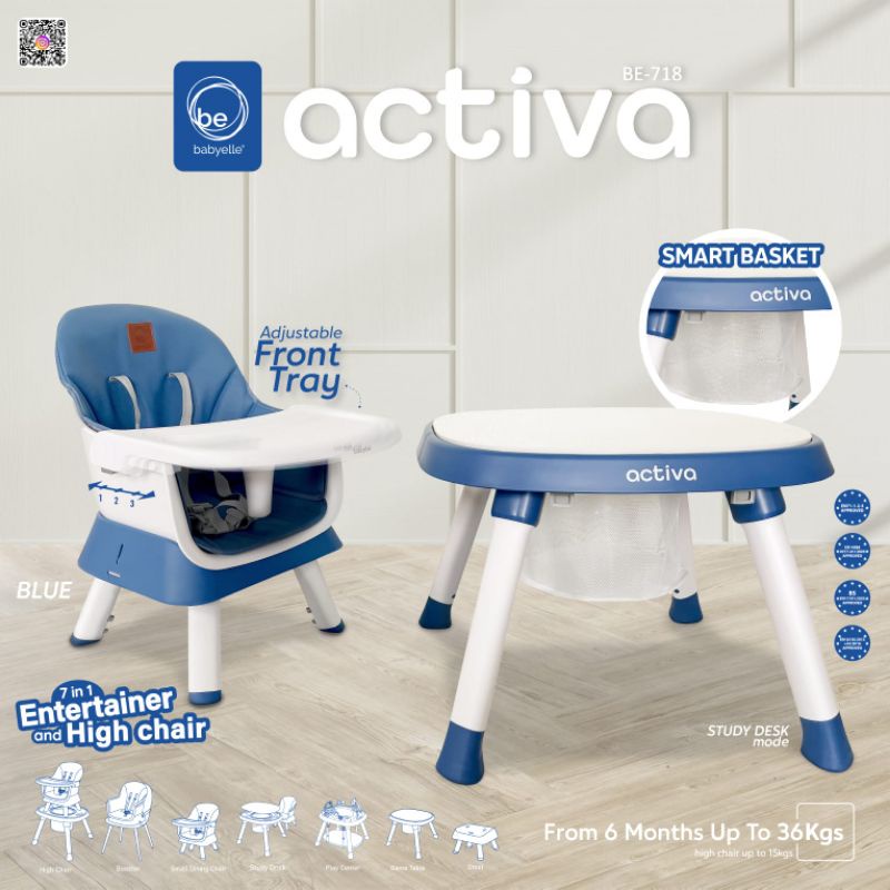 BCR27 BABYELLE 7 IN 1 KURSI MAKAN HIGH CHAIR ACTIVA BE718