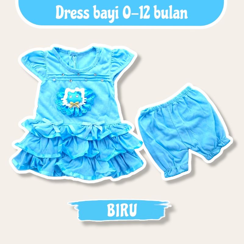 SETELAN BAJU BAYI PEREMPUAN DRESS BAYI USIA 0-12 BULAN