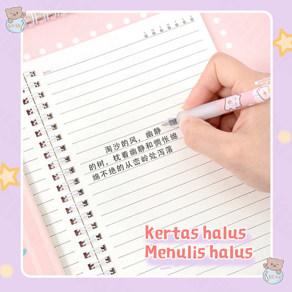 Halobaby notebook tulis ring motif/buku catatan ukuran a5/Buku Tulis A5 Motif Lucu