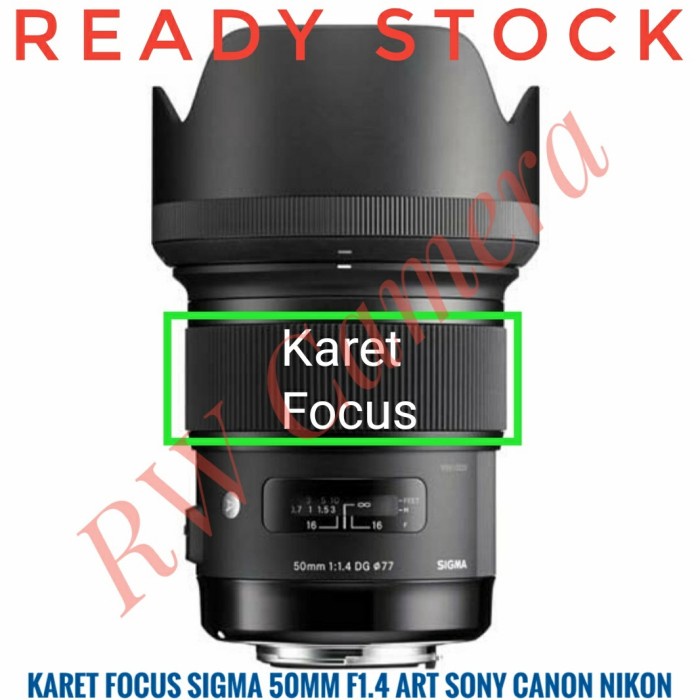 Karet Focus Sigma 50Mm F1.4 Art 50 Mm Rubber Fokus Canon Nikon Sony