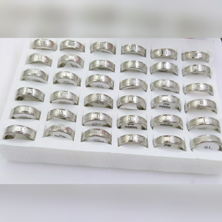 AV198 Grosir Cincin Titanium Dewasa Satu Kotak 36 Pcs