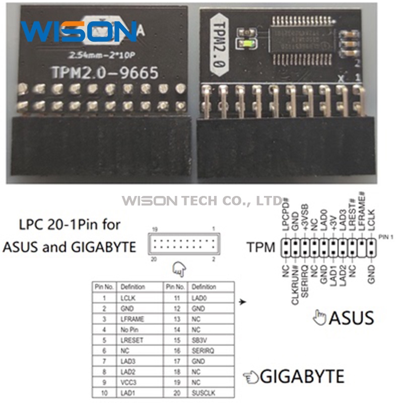 Tpm security module TPM2.0 Modul win11 Modul security LPC Modul LPC motherboard Umum