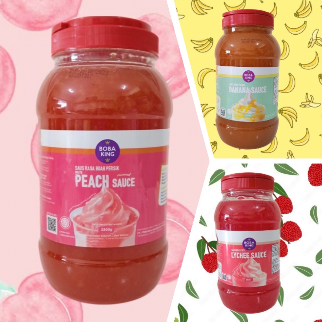 

Sample Tester Lychee Banana White Peach Sauce / Jam Boba King