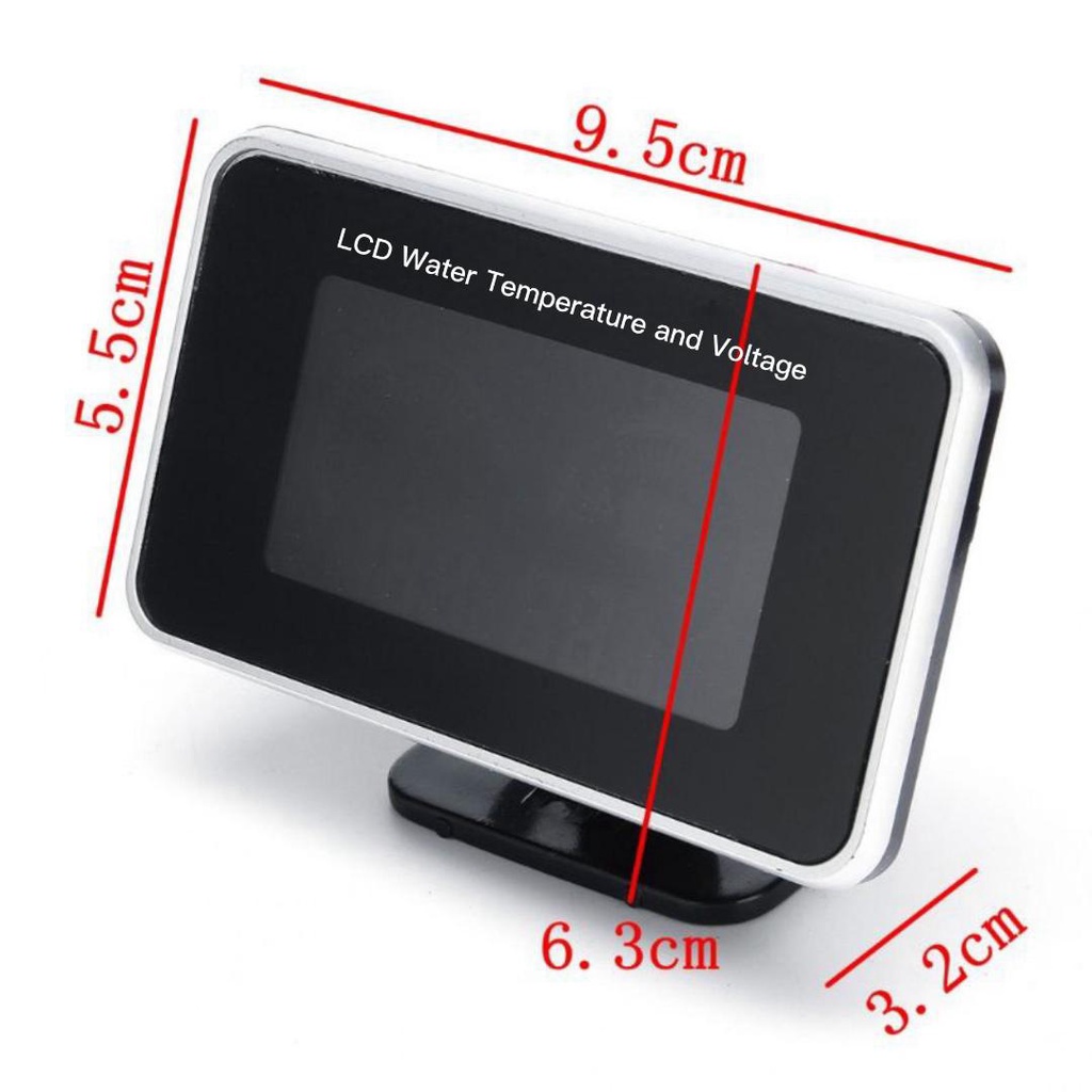 2in1 LCD Digital Pengukur Temperatur Air Voltmeter Tekanan Air untuk Mobil 12-24V Water Temp Temperature M10