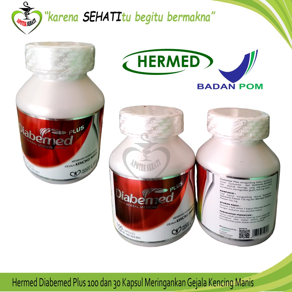 Hermed Diabemed Plus 100 kapsul Meringankan Diabetes Kencing Manis BPOM