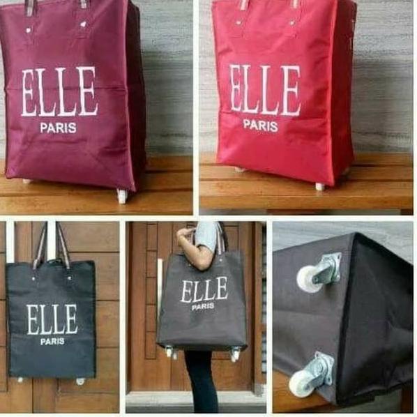 ۝ Tas belanja jumbo trolley Elle Paris/ shopping bag trolley Elle paris ◌