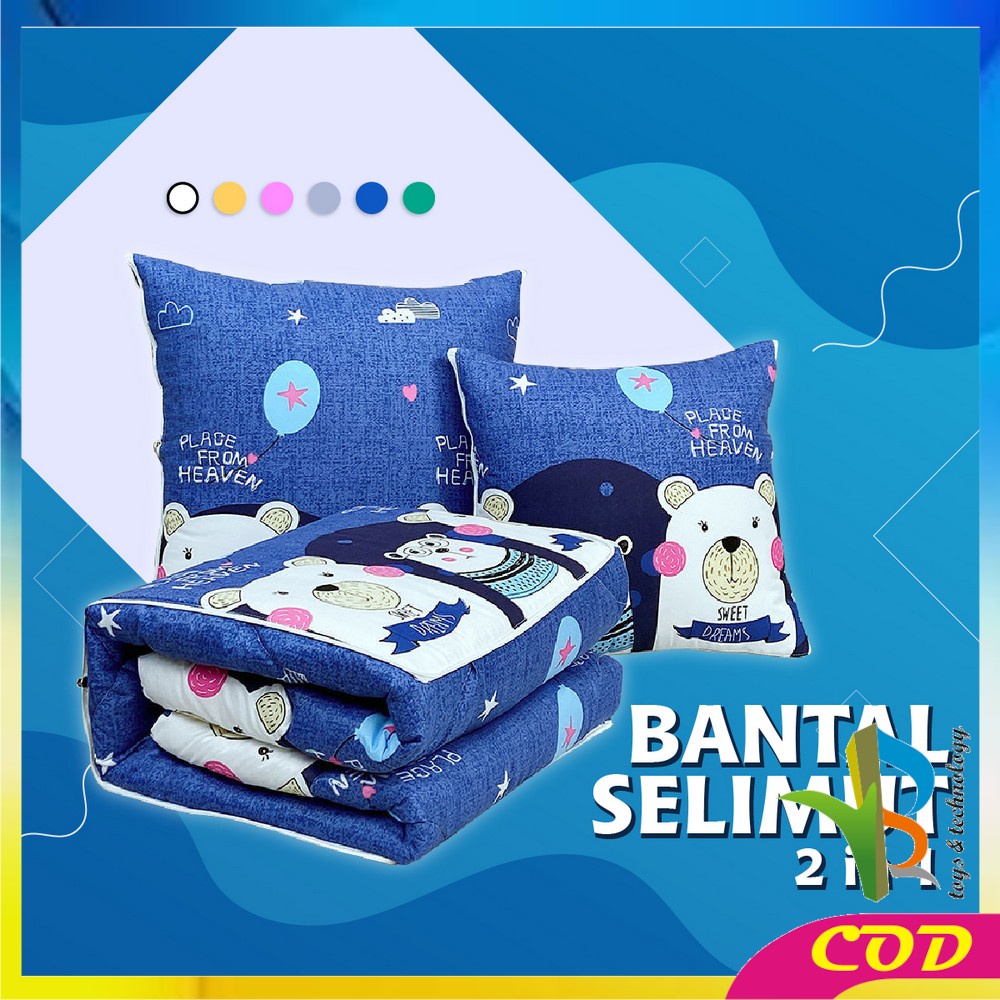 RB-C595 Balmut Bantal Selimut 2IN1 Bantal Tidur Set Motif Karakter Kartun / Bantal Travel Dewasa Anak Bisa Lipat Praktis Jadi Selimut