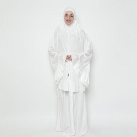 Mukena Putih Polos Premium Tatuis Tiara 415 Broken White