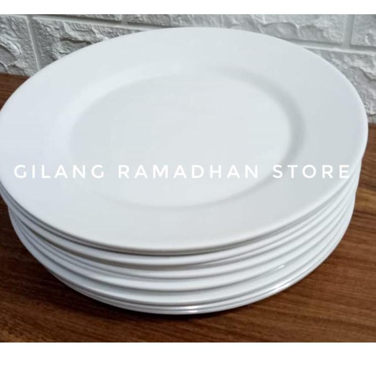 ☊ PIRING MAKAN MELAMIN CEPER POLOS UKURAN 10 INCH PUTIH ❂