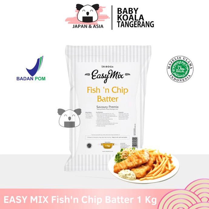 

EASY MIX Tepung Fish n Chip Batter 1 Kg Halal | Steak Ikan Dori