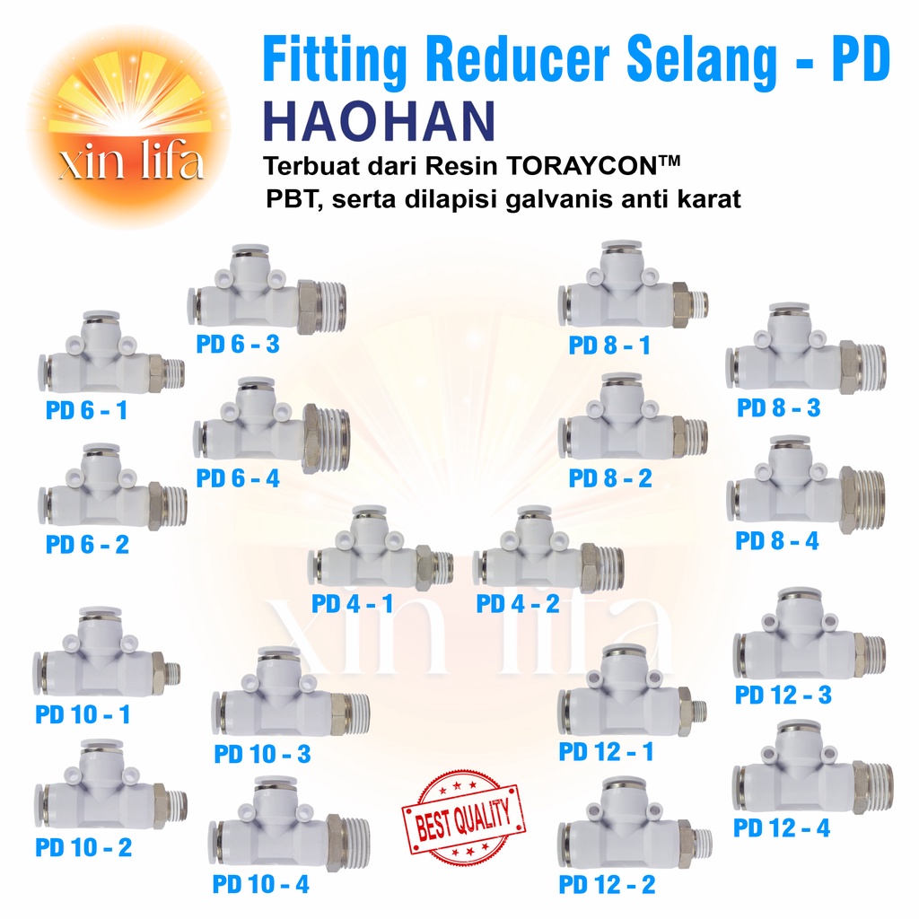PD - FITTING PNEUMATIC FEMALE SELANG DRAT FITTING PD