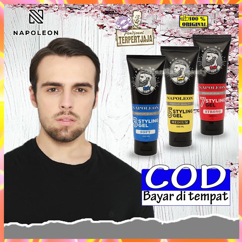 Hair Styling Gel Waterbased Napoleon Styling Gel 100ml BPOM Pomade Pria Yang Bagus Pomed Rambut Pria