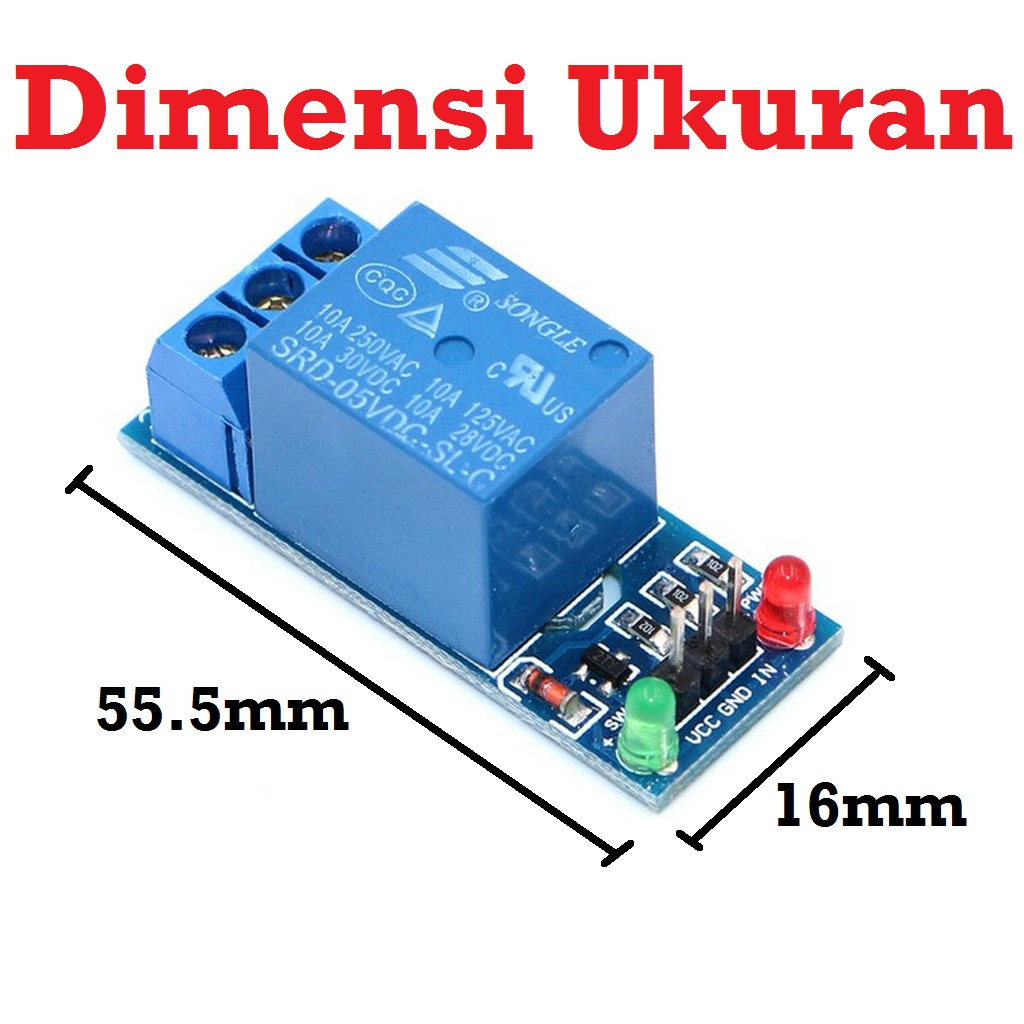 [HAEBOT] Relay Saklar Songle Module Modul 5V 1 Channel Aktif Low Elektronik SPDT 250VAC 10A Arduino Mikrokontroler AVR