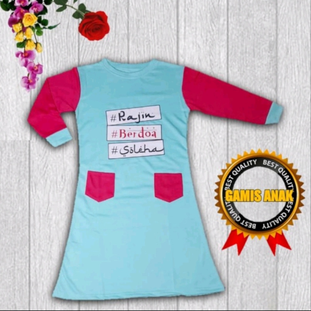 Baju Muslim Tunik Anak Perempuan Rempel 6 - 10 tahun