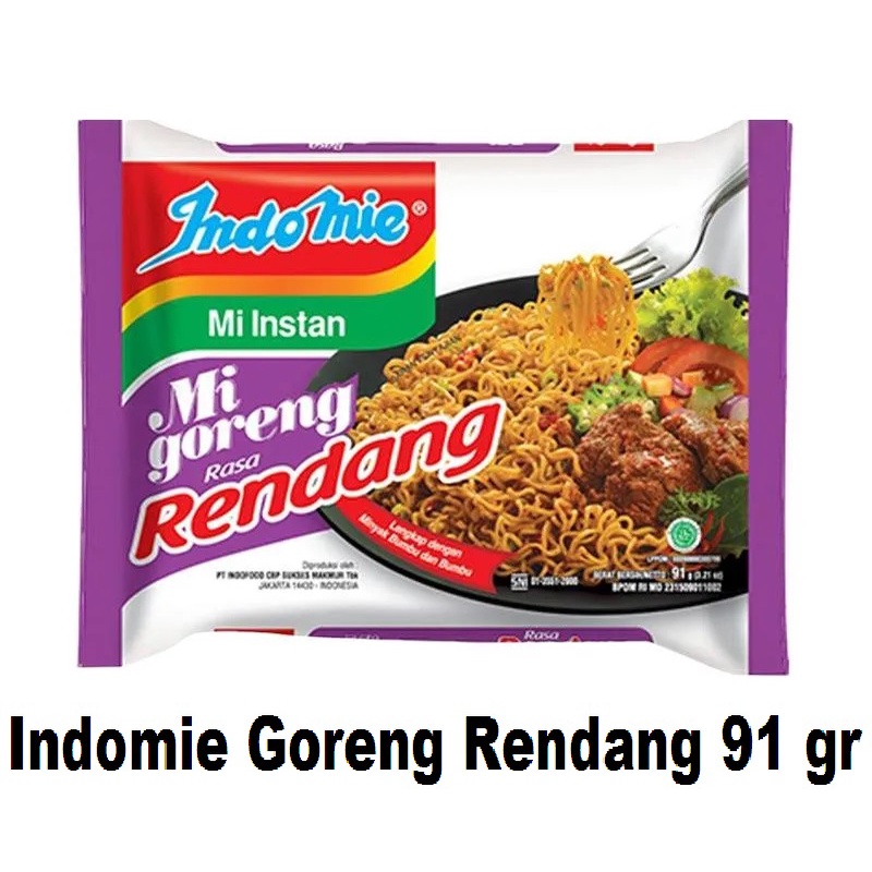 

Indomie Goreng Rendang 91 gr - Mi Goreng Rendang - Mie Goreng Rendang