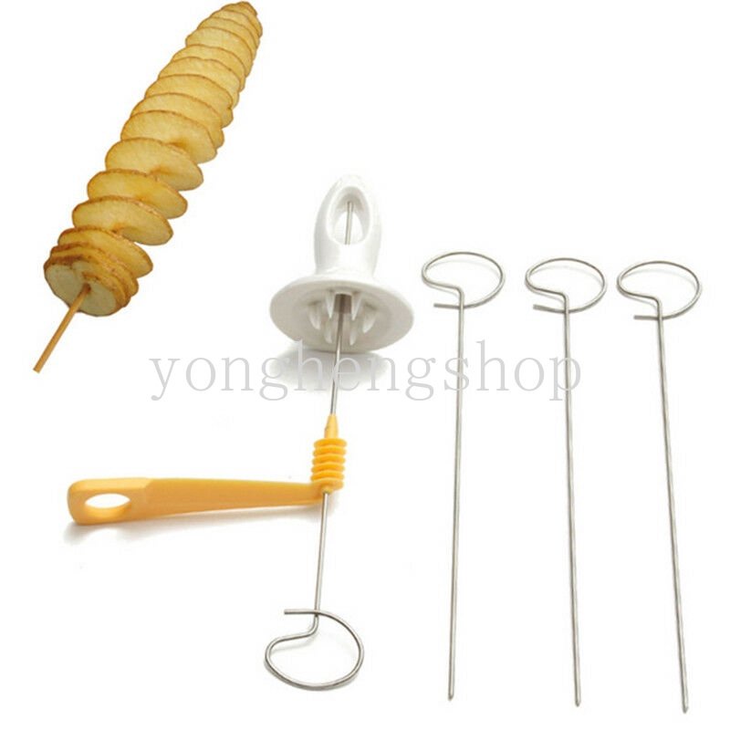 Alat Pemotong Kentang Spiral Manual Bahan Stainless Steel Untuk Dapur
