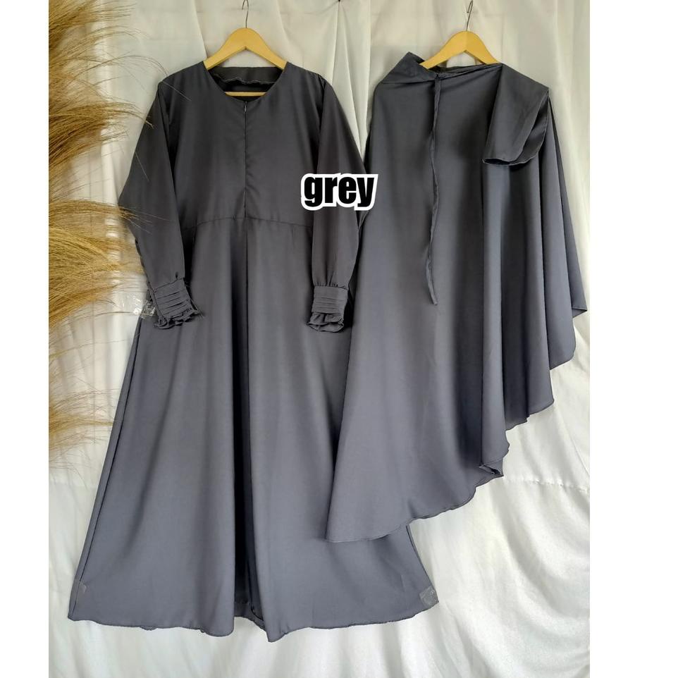 Stok Terbatas (BAYAR DI TEMPAT) GAMIS WOLFIS SET BASIC NEW / GAMIS SET POLOS NON PET MARYAM/Gamis Sy