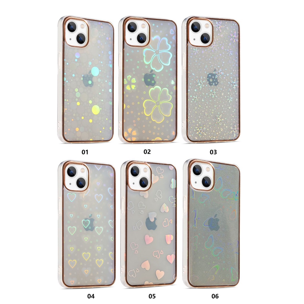 LUXURY SOFT CLEAR Goldy Love Hologram REDMI 9A 10C NOTE 11 4G List Chrome Krome Gold Laser Plating Softcase Soft Case Silikon Silicone Jelly Hardcase