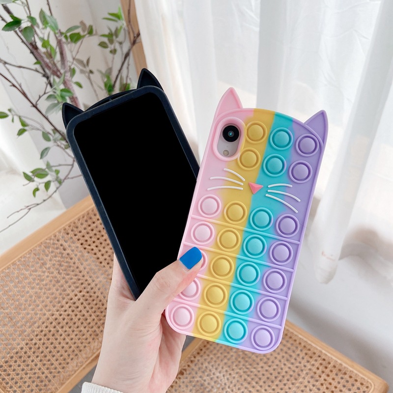 Princess Phone Pop it Case IP Casing 12 Pro Rainbow Fidget Push
