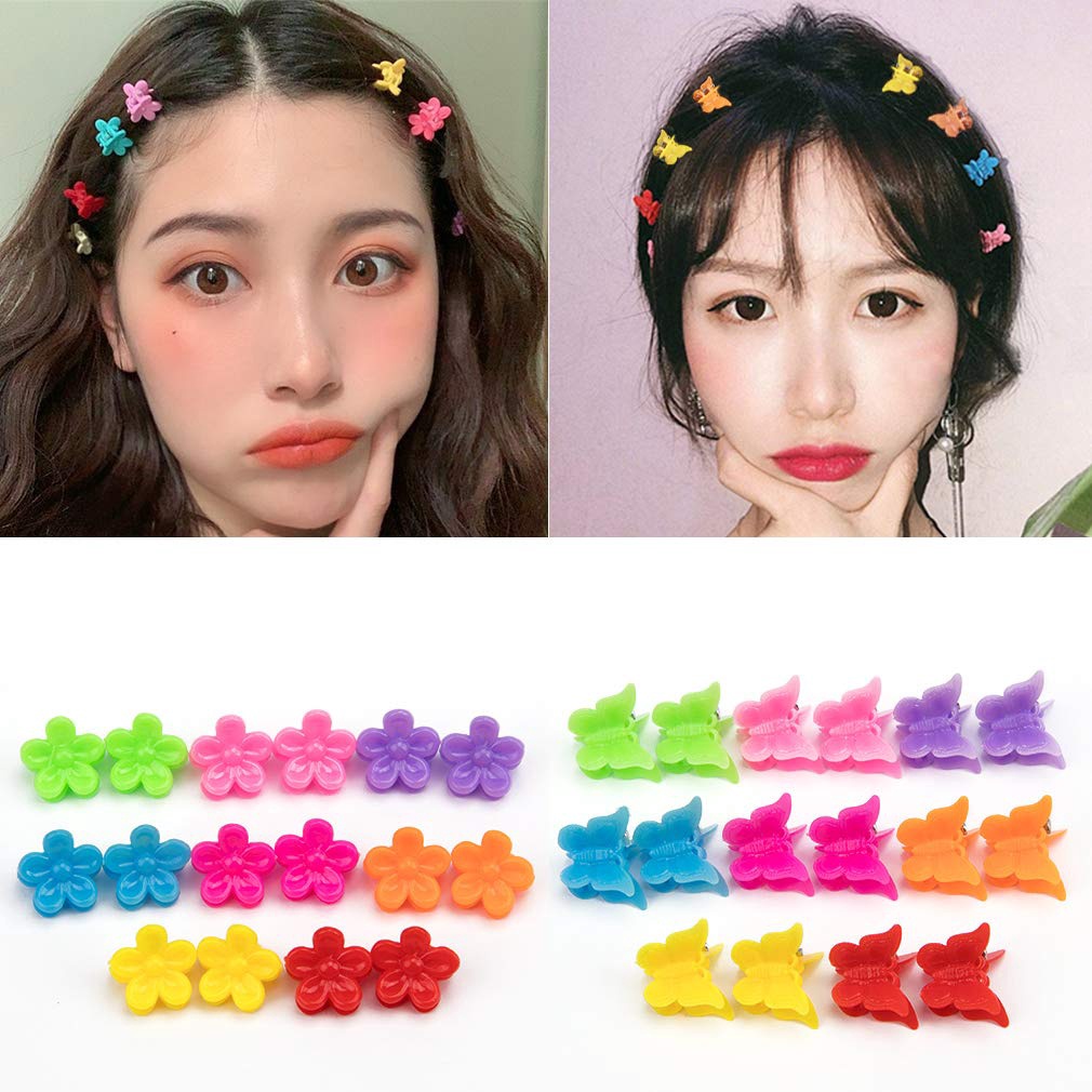 20pcs Ponytail Mini Wanita Gadis BB Jepit Rambut Holder Aksesoris Rambut Hair Claw Butterfly Jepit Rambut Set Hair Pin Klip Rambut Kartun