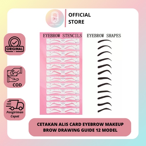 QEILA - CETAKAN ALIS CARD EYEBROW MAKEUP BROW DRAWING GUIDE 12 MODEL